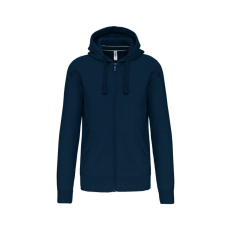 KARIBAN Uniszex kapucnis cipzáras pulóver, Kariban KA454, Navy-2XL