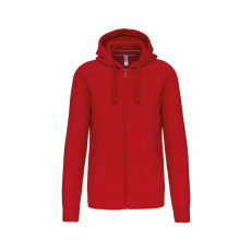 KARIBAN Uniszex kapucnis cipzáras pulóver, Kariban KA454, Red-XL