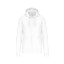 KARIBAN Uniszex kapucnis cipzáras pulóver, Kariban KA454, White-XL férfi pulóver, kardigán