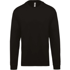 KARIBAN Uniszex kereknyakú pulóver, Kariban KA474, Black-XL