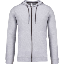 KARIBAN Uniszex könnyű vékony kapucnis cipzáras pulóver (póló), Kariban KA438, Oxford Grey-S férfi póló