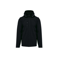 KARIBAN Uniszex levehető ujjú kapucnis softshell dzseki, Kariban KA422, Black-XS férfi kabát, dzseki
