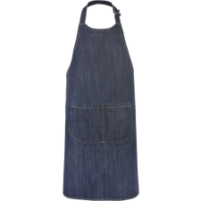 KARIBAN Uniszex pamut hosszú kötény fém csúszócsattal, Kariban KA885, Denim-U lakástextília