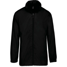 KARIBAN Uniszex rejtett kapucnis széldzseki, Kariban KA616, Black-2XL férfi kabát, dzseki