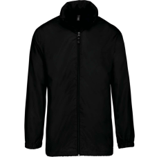 KARIBAN Uniszex rejtett kapucnis széldzseki, Kariban KA616, Black-S