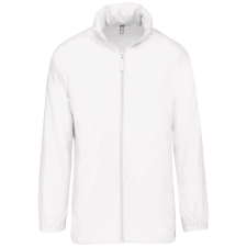 KARIBAN Uniszex rejtett kapucnis széldzseki, Kariban KA616, White-XL férfi kabát, dzseki