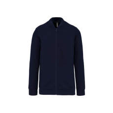 KARIBAN Uniszex vastag cpzáros pulóver, Kariban KA4002, Navy-M