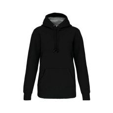 KARIBAN Uniszex vastag kapucnis pulóver, Kariban KA443, Black-M
