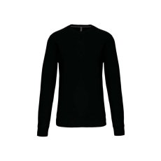 KARIBAN Uniszex vastag kereknyakú pulóver, Kariban KA442, Black-L