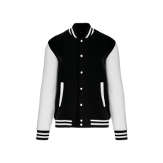 KARIBAN Uniszex vastag patentos pulóver, Kariban KA497, Black/White-M
