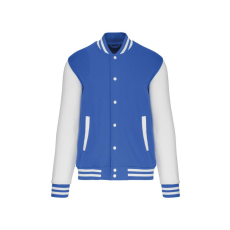 KARIBAN Uniszex vastag patentos pulóver, Kariban KA497, Light Royal Blue/White-M