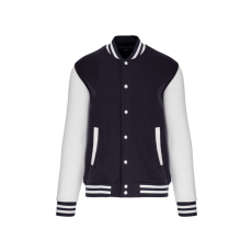 KARIBAN Uniszex vastag patentos pulóver, Kariban KA497, Navy/White-2XL