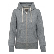 KARIBAN vastag cipzáras kapucnis Női pulóver KV2307, Slub Grey Heather-XL