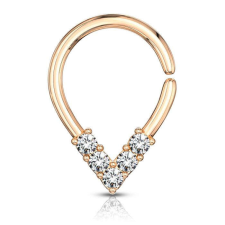  Karika csepp formájú kövekkel (rosegold színű) testékszer