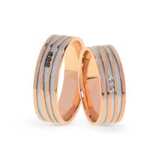  KARIKAGYŰRŰ PÁRBAN 14K ARANY 10,4 GR, CIRKÓNIA KŐVEL gyűrű