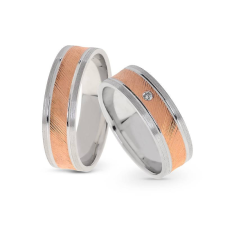  KARIKAGYŰRŰ PÁRBAN 14K ARANY 11,4 GR, CIRKÓNIA KŐVEL gyűrű