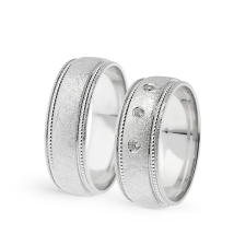  KARIKAGYŰRŰ PÁRBAN 14K ARANY 11,9 GR, GYÉMÁNT KŐVEL 0,06 CT gyűrű