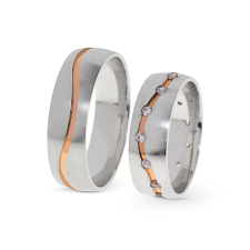  KARIKAGYŰRŰ PÁRBAN 14K ARANY 11 GR, CIRKÓNIA KŐVEL gyűrű