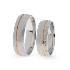  KARIKAGYŰRŰ PÁRBAN 14K ARANY 11 GR, GYÉMÁNT KŐVEL 0,03 CT gyűrű