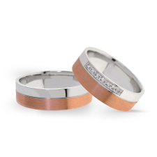  KARIKAGYŰRŰ PÁRBAN 14K ARANY 12,3 GR, CIRKÓNIA KŐVEL gyűrű