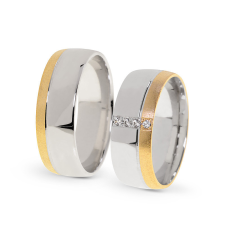  KARIKAGYŰRŰ PÁRBAN 14K ARANY 12,5 GR, CIRKÓNIA KŐVEL gyűrű