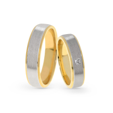 KARIKAGYŰRŰ PÁRBAN 14K ARANY 12,7 GR, GYÉMÁNT KŐVEL gyűrű