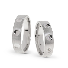  KARIKAGYŰRŰ PÁRBAN 14K ARANY 12,7 GR, GYÉMÁNT KŐVEL 0,18 CT gyűrű