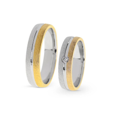  KARIKAGYŰRŰ PÁRBAN 14K ARANY 12,8 GR, GYÉMÁNT KŐVEL 0,05 CT gyűrű