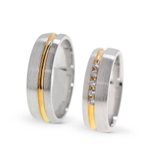  KARIKAGYŰRŰ PÁRBAN 14K ARANY 13,4 GR, GYÉMÁNT KŐVEL gyűrű