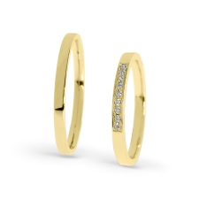  KARIKAGYŰRŰ PÁRBAN 14K ARANY 4,1 GR, CIRKÓNIA KŐVEL gyűrű