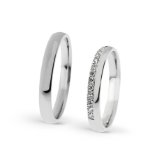  KARIKAGYŰRŰ PÁRBAN 14K ARANY 5,2 GR, GYÉMÁNT KŐVEL gyűrű