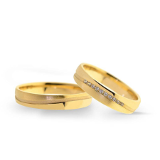  KARIKAGYŰRŰ PÁRBAN 14K ARANY 6,5 GR, CIRKÓNIA KŐVEL gyűrű