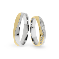 KARIKAGYŰRŰ PÁRBAN 14K ARANY 7,4 GR, CIRKÓNIA KŐVEL gyűrű