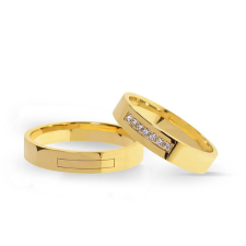  KARIKAGYŰRŰ PÁRBAN 14K ARANY 7.6 GR, CIRKÓNIA KŐVEL gyűrű