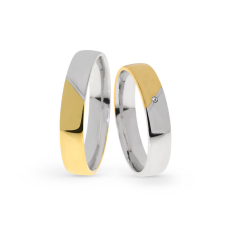  KARIKAGYŰRŰ PÁRBAN 14K ARANY 7,6 GR, GYÉMÁNT KŐVEL gyűrű