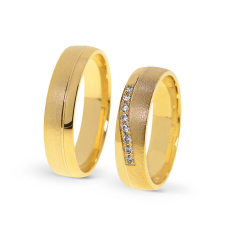  KARIKAGYŰRŰ PÁRBAN 14K ARANY 9,4 GR, CIRKÓNIA KŐVEL gyűrű