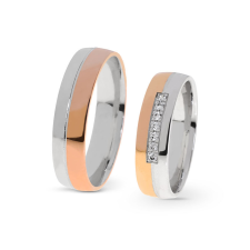  KARIKAGYŰRŰ PÁRBAN 14K ARANY 9,4 GR, GYÉMÁNT KŐVEL gyűrű