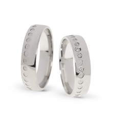 KARIKAGYŰRŰ PÁRBAN 14K ARANY 9,4 GR, GYÉMÁNT KŐVEL 0,036 CT gyűrű