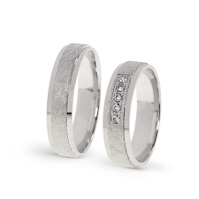  KARIKAGYŰRŰ PÁRBAN 14K ARANY 9,6 GR, GYÉMÁNT KŐVEL 0,1 CT gyűrű