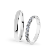  KARIKAGYŰRŰ PÁRBAN SIMPLE PERFECT 14K ARANY CIRKÓNIA KŐVEL gyűrű