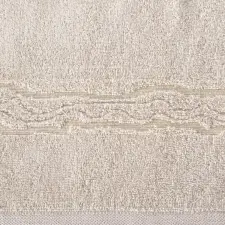  Karin pamut törölköző fényes cérnával szőtt díszítéssel Bézs 50x90 cm lakástextília