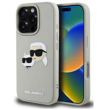 Karl Lagerfeld 3D Rubber Double Heads iPhone 16 hátlap tok, bézs tok és táska