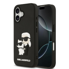 Karl Lagerfeld 3D Rubber Karl and Choupette tok iPhone 17 készülékhez fekete tok és táska