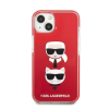 Karl Lagerfeld and Choupette Heads TPE szilikon hátlap tok Apple iPhone 13 mini, piros