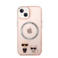 Karl Lagerfeld and Choupette MagSafe hátlap tok Apple iPhone 14 Plus, rózsaszín tok és táska