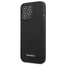 Karl Lagerfeld Apple iPhone 13 Pro Karl Lagerfeld Silicone Plaque tok - KLHCP13LSLMP1K, Fekete tok és táska