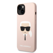 Karl Lagerfeld Apple iPhone 14 KARL LAGERFELD KLHCP14SSLKHLP Liquid Silicon Hátlap - Rózsaszín tok és táska
