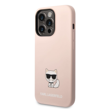 Karl Lagerfeld Apple iPhone 14 Pro KARL LAGERFELD KLHCP14LSLCTPI Liquid Silicon Hátlap - Rózsaszín tok és táska