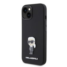Karl Lagerfeld Apple iPhone 15 KARL LAGERFELD KLHCP15SSMHKNPK Liquid Hátlap - Fekete tok és táska