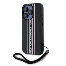 Karl Lagerfeld Apple iPhone 15 Pro Max KARL LAGERFELD KLHMP15XPAMSCNSP Hátlap - Fekete/Rózsaszín tok és táska